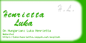 henrietta luka business card